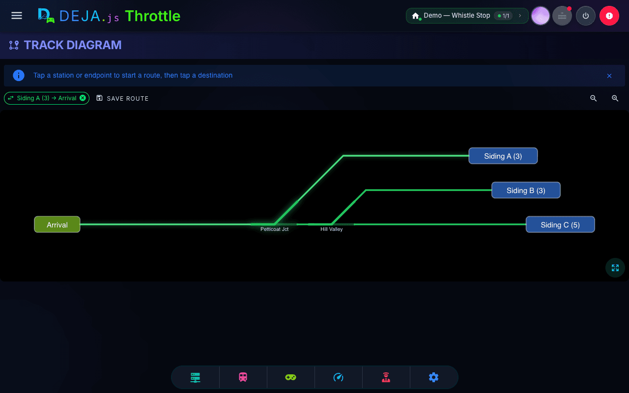Live track diagram