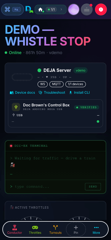 Throttle home screen