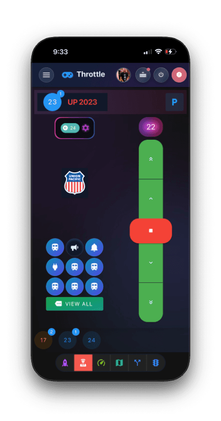 Throttle app — slide to control speed