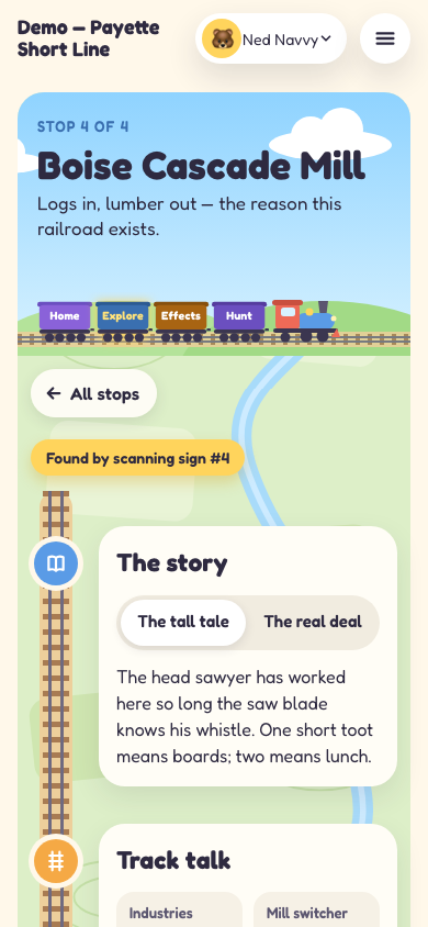 A stop page